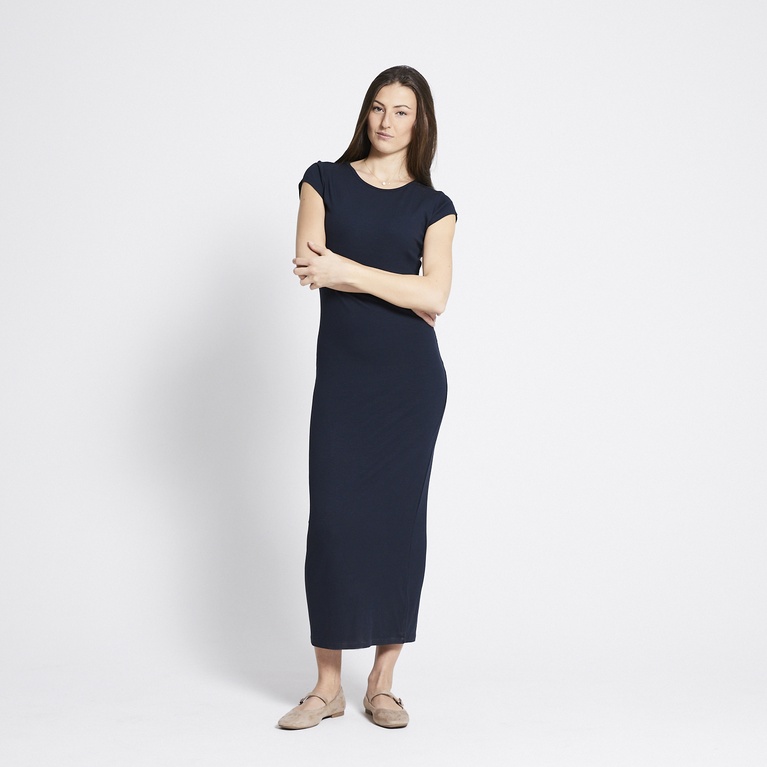 Geripptes Kleid "Cap sleeve dress" Geripptes Kleid "Cap sleeve dress"